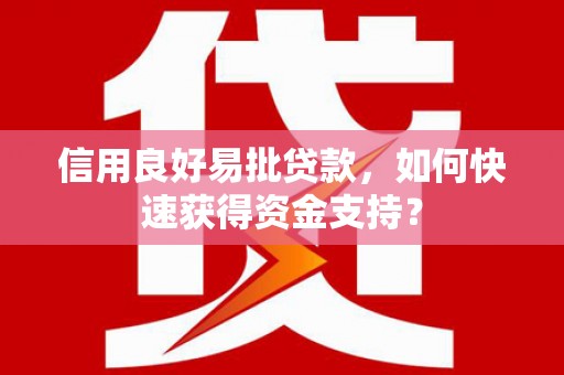 石冈信用良好易批贷款，如何快速获得资金支持？