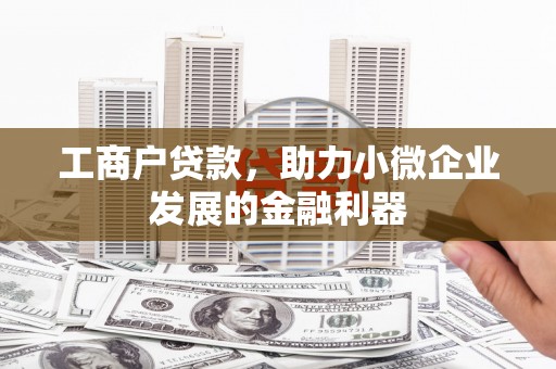 石冈工商户贷款，助力小微企业发展的金融利器