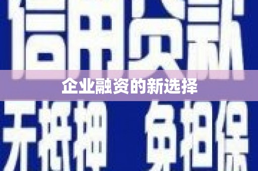 石冈企业融资的新选择