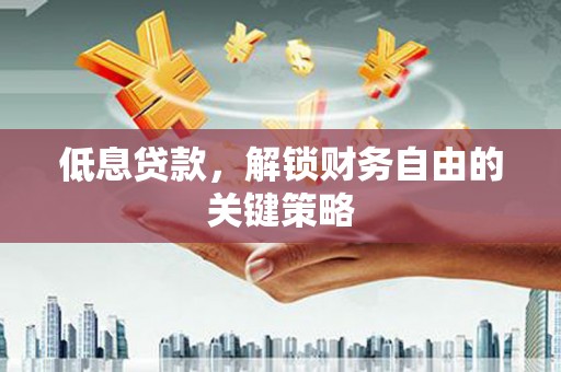 石冈低息贷款，解锁财务自由的关键策略