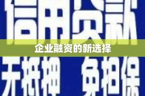 石冈企业融资的新选择