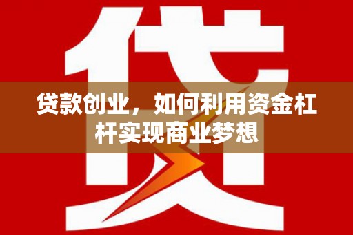 石冈贷款创业，如何利用资金杠杆实现商业梦想