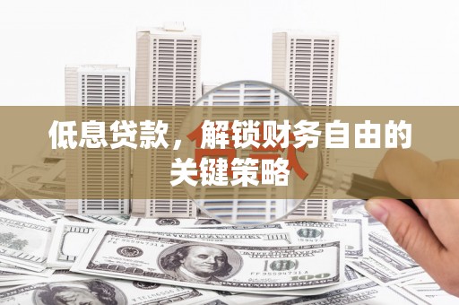 石冈低息贷款，解锁财务自由的关键策略