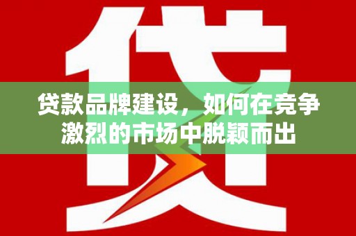石冈贷款品牌建设，如何在竞争激烈的市场中脱颖而出