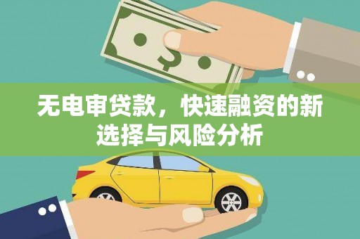 石冈无电审贷款，快速融资的新选择与风险分析