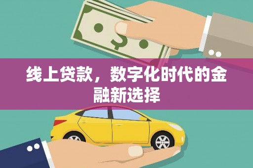 石冈线上贷款，数字化时代的金融新选择