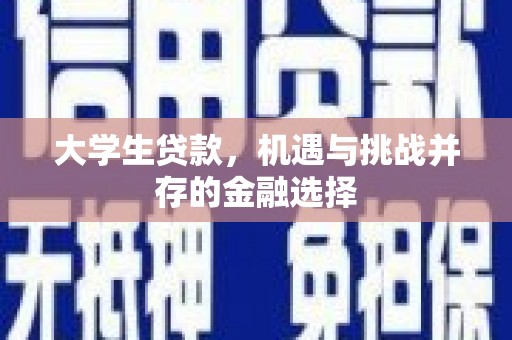 石冈大学生贷款，机遇与挑战并存的金融选择