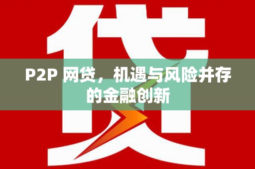 石冈P2P 网贷，机遇与风险并存的金融创新