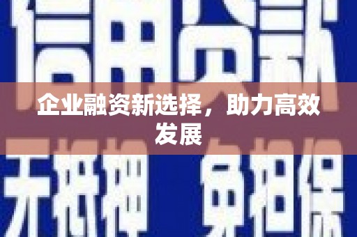 石冈企业融资新选择，助力高效发展